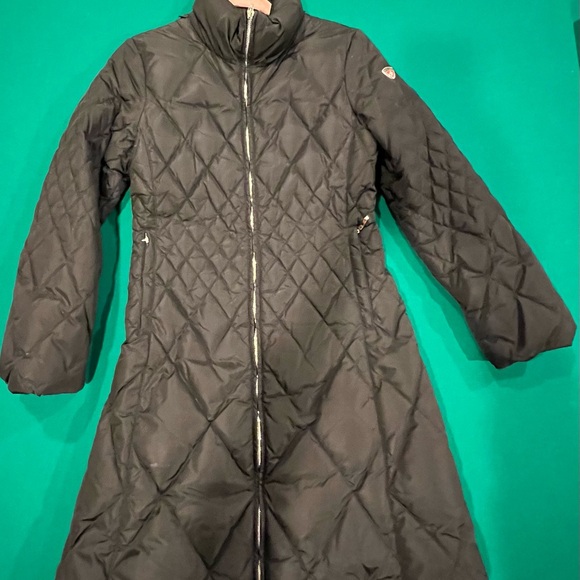 Women's Luxury Fitted Black Quilted Down Coat by Postcard - Picture 1 of 6